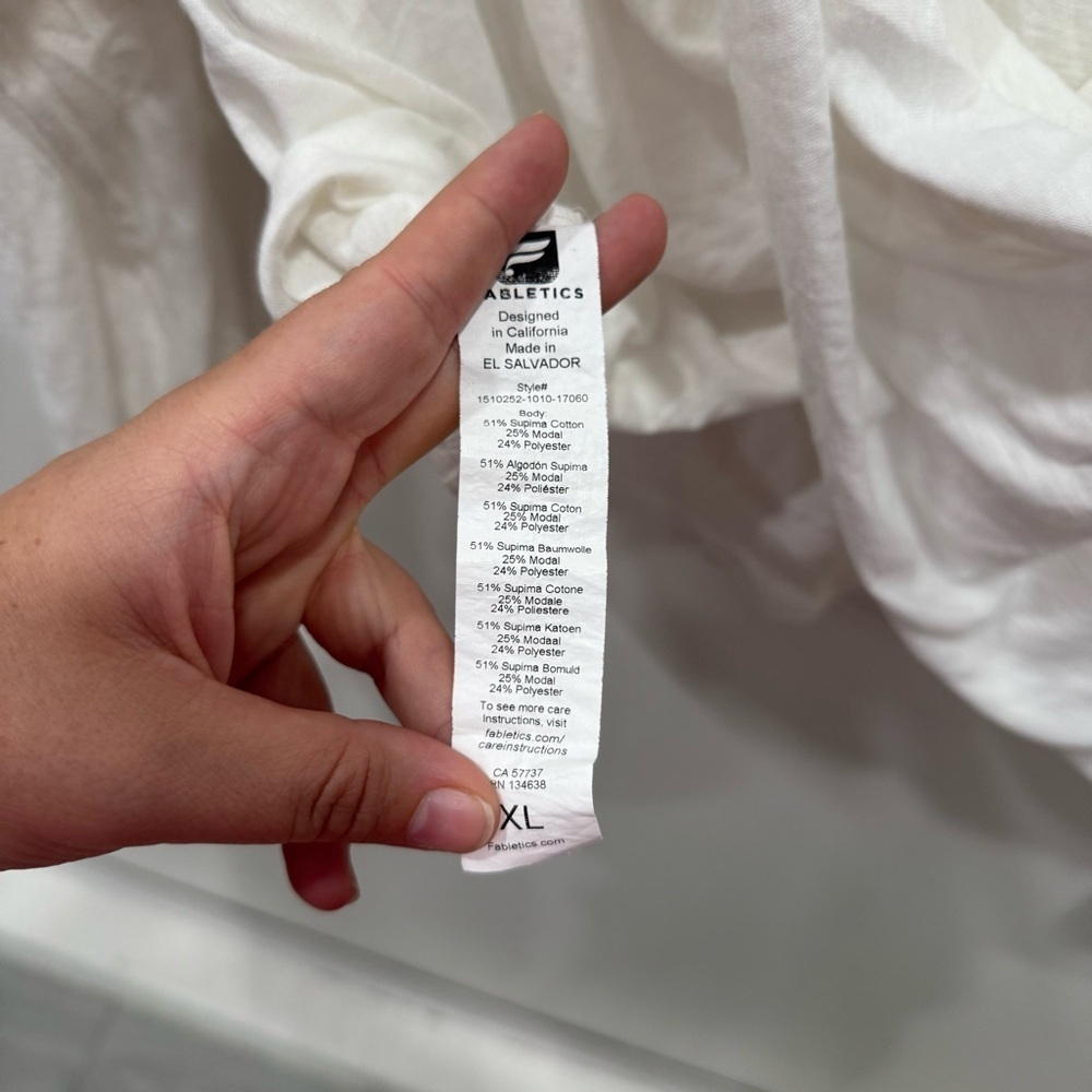Fabletics Switch Back Tee Twist Back White Long S… - image 4